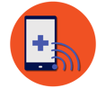 Telehealth icon - orange