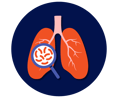 Tuberculosis icon- navy blue