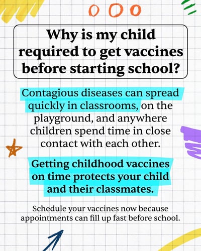 Why is my child required to get vaccines before starting school?